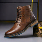 Botines para hombre de piel auténtica con cordones – elegantes y con puntera reforzada