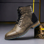 Botines para hombre de piel auténtica con cordones – elegantes y con puntera reforzada