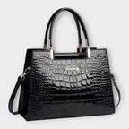 Borsa Agnes con Motivo Coccodrillo e Silhouette Strutturata