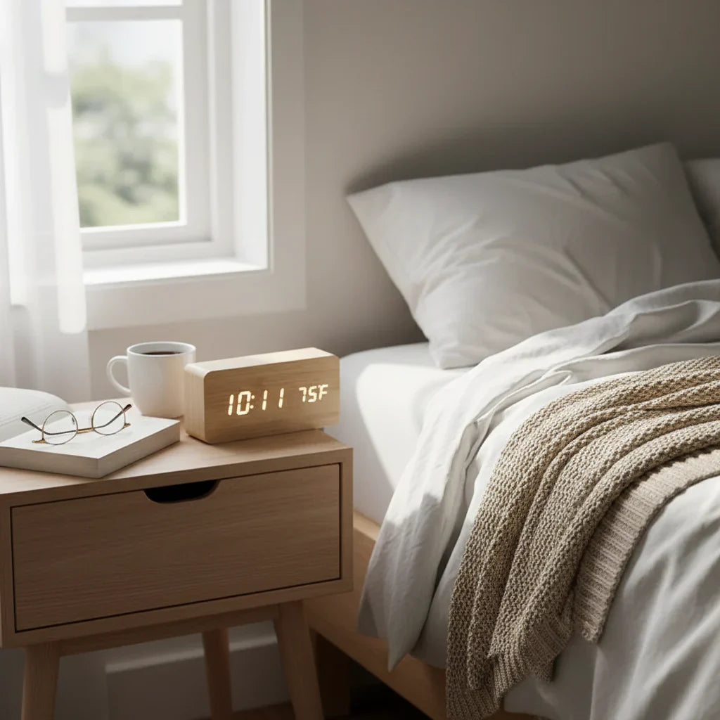 Sveglia LED Controllata da Voce – Design Elegante per un Arredamento Minimalista