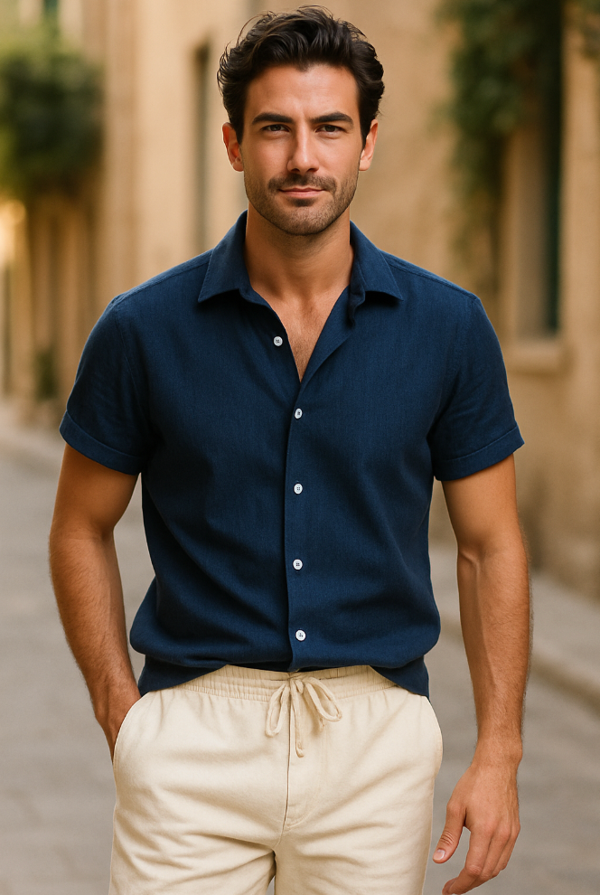 Completo Uomo in Lino con Camicia e Pantaloni