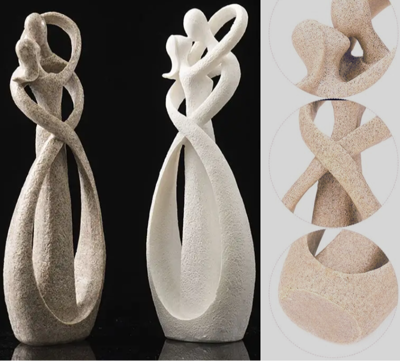 Abbraccio Eterno – Figurina Astratta dell'Amore Senza Tempo | Arredamento Moderno & Idea Regalo Unica