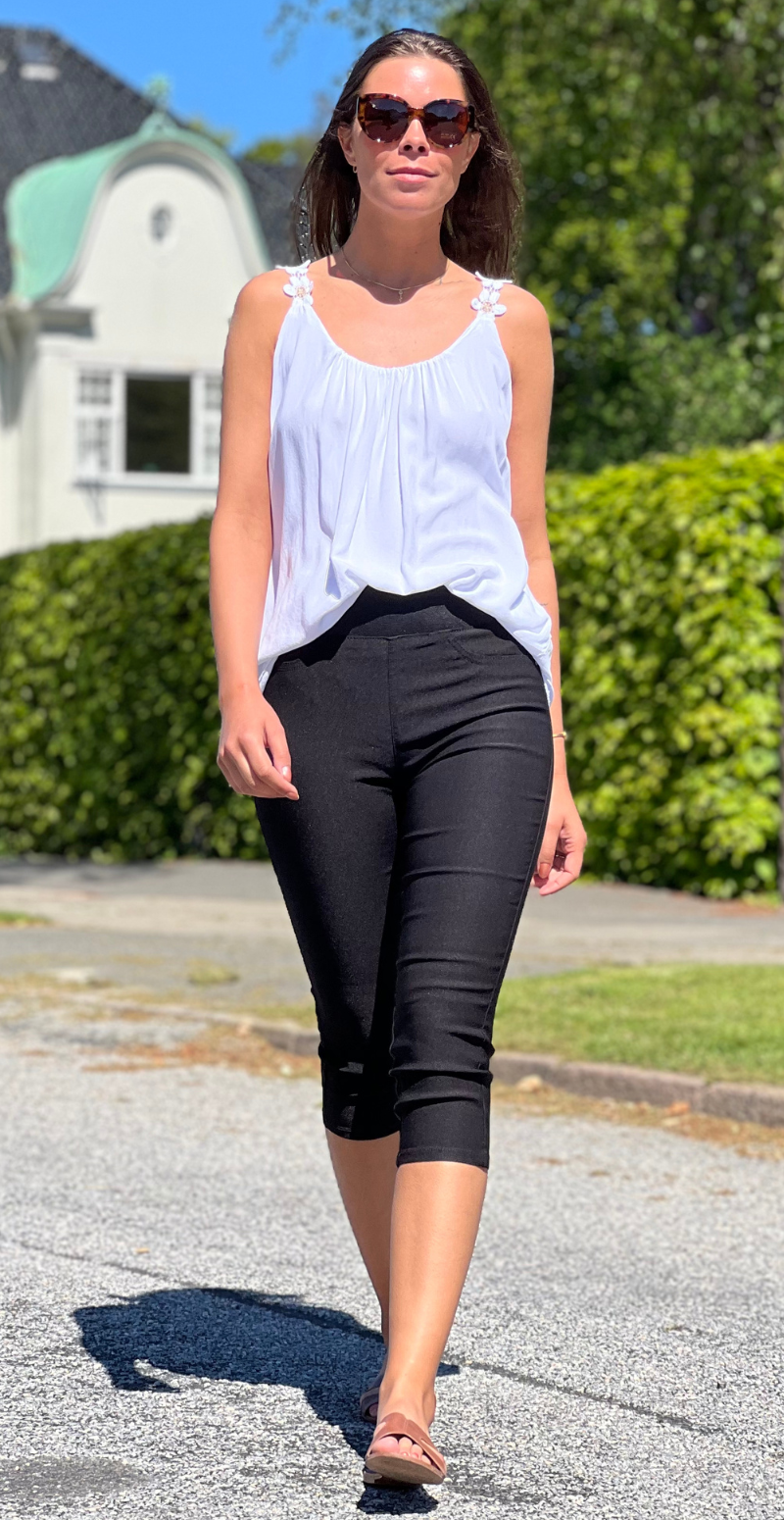 Capri Bukser med Elastisk Talje og Komfortabel Pasform