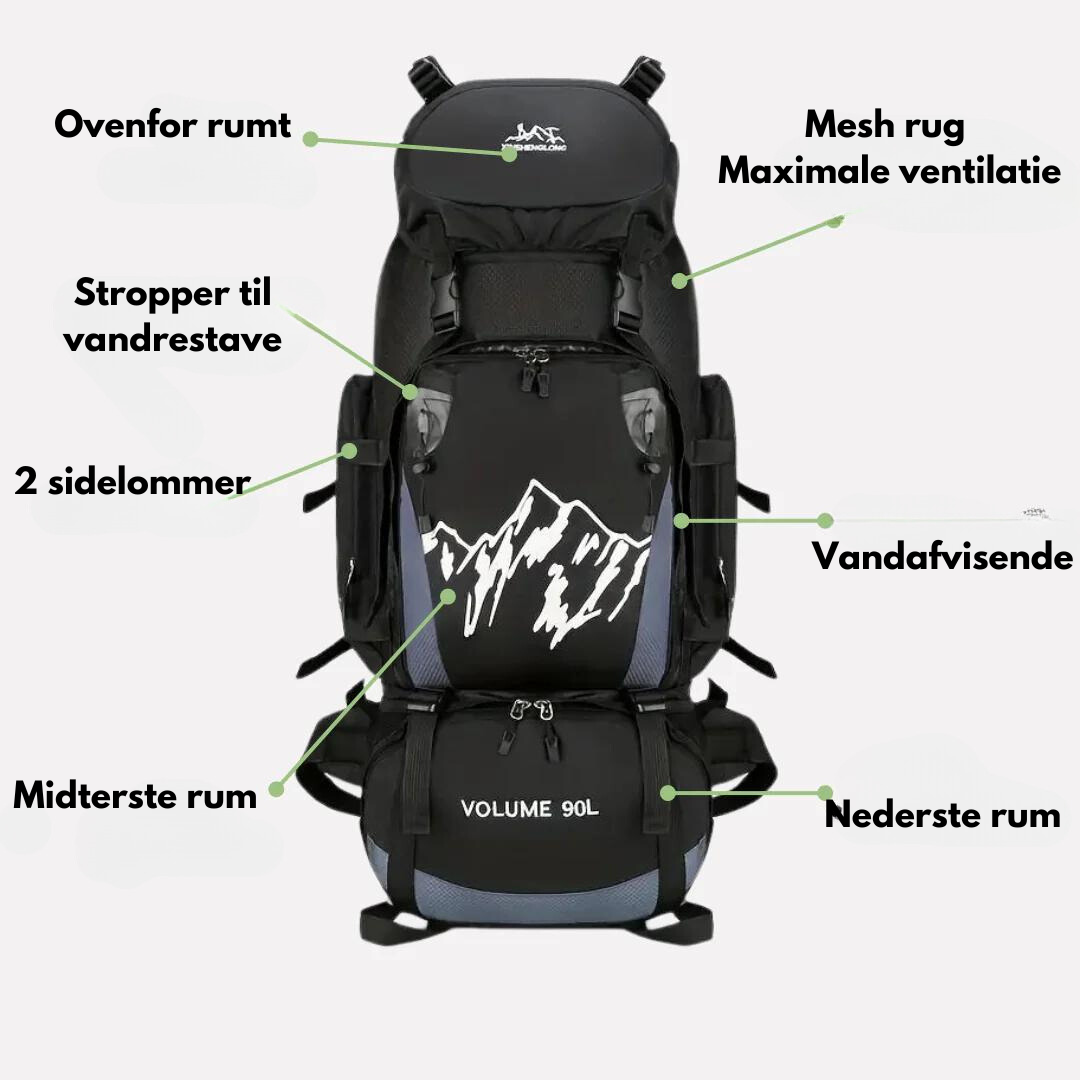OutdoorHaven - 90L Vandtæt Rygsæk