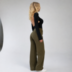 Pantaloni Eleganti Donna a Vita Alta con Pince – Gamba Dritta e Taglio Sartoriale