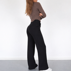 Pantaloni Eleganti Donna a Vita Alta con Pince – Gamba Dritta e Taglio Sartoriale