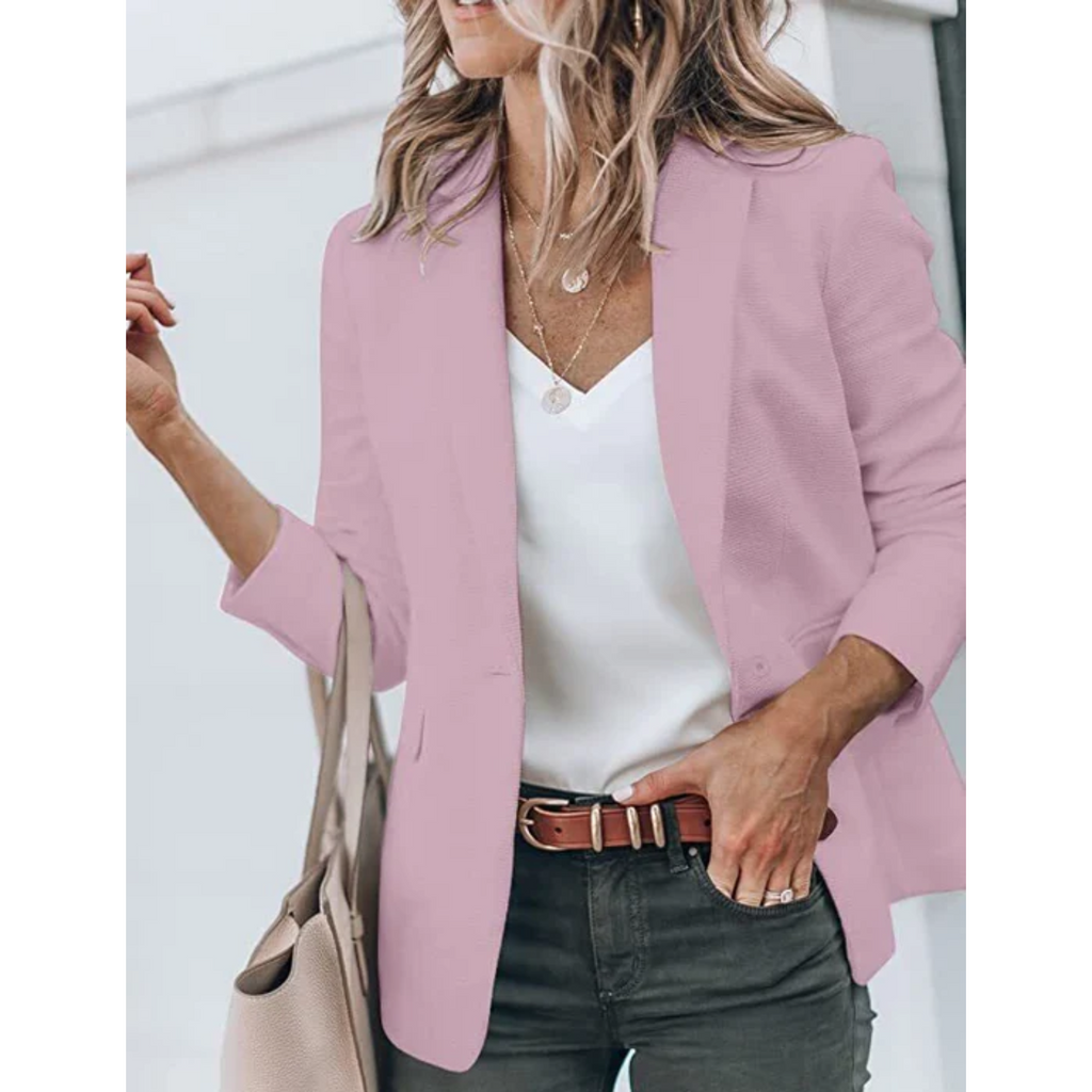 Blazer Donna Leggero con Fronte Aperto e Revers