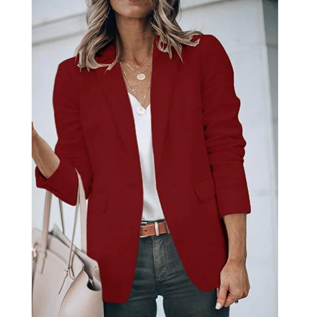Blazer Donna Leggero con Fronte Aperto e Revers
