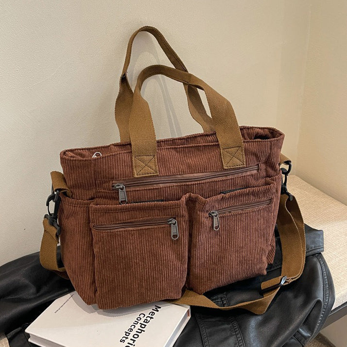 ANFINITE Taske™ - Ribfløjl med Rummeligt Design