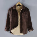 Chaqueta tipo camisa para hombre de pana - Sobrecamisa cálida con botones y bolsillos