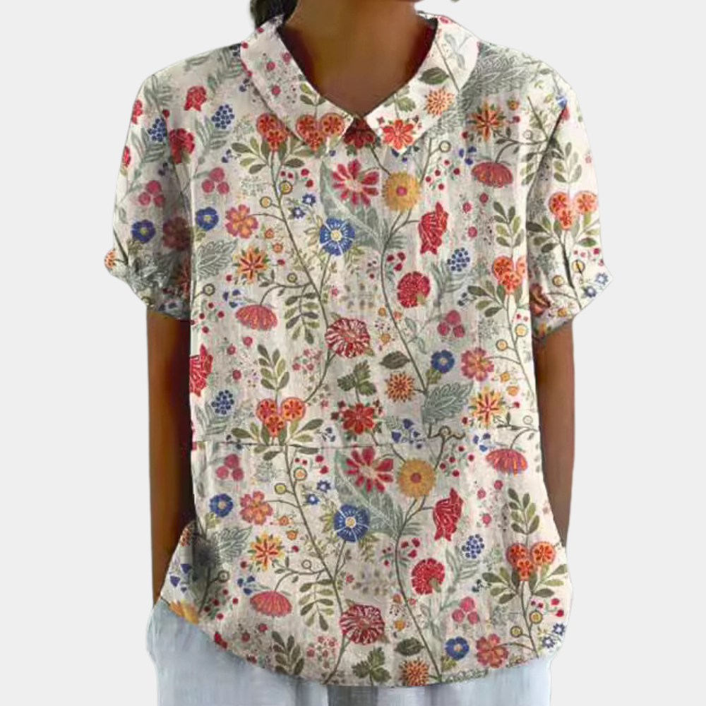 Damebluse PeterPan Krave Vintage Sommerstil