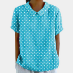 Blusa da donna con colletto Peter Pan in stile vintage estivo