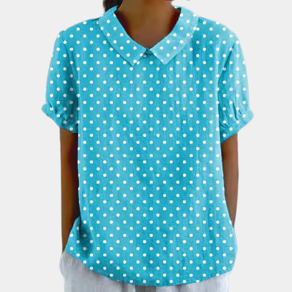 Blusa da donna con colletto Peter Pan in stile vintage estivo