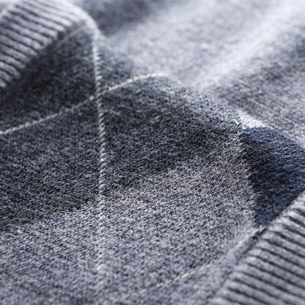 Gilet Uomo in Maglia Fantasia con Scollo a V