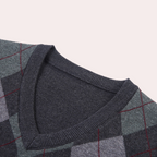 Gilet Uomo in Maglia Fantasia con Scollo a V