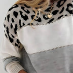 Maglione Donna Color Block con Stampa Leopardata ANFINITE