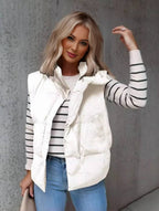 Gilet Donna Imbottito Senza Maniche – Piumino Leggero con Zip e Collo Alto