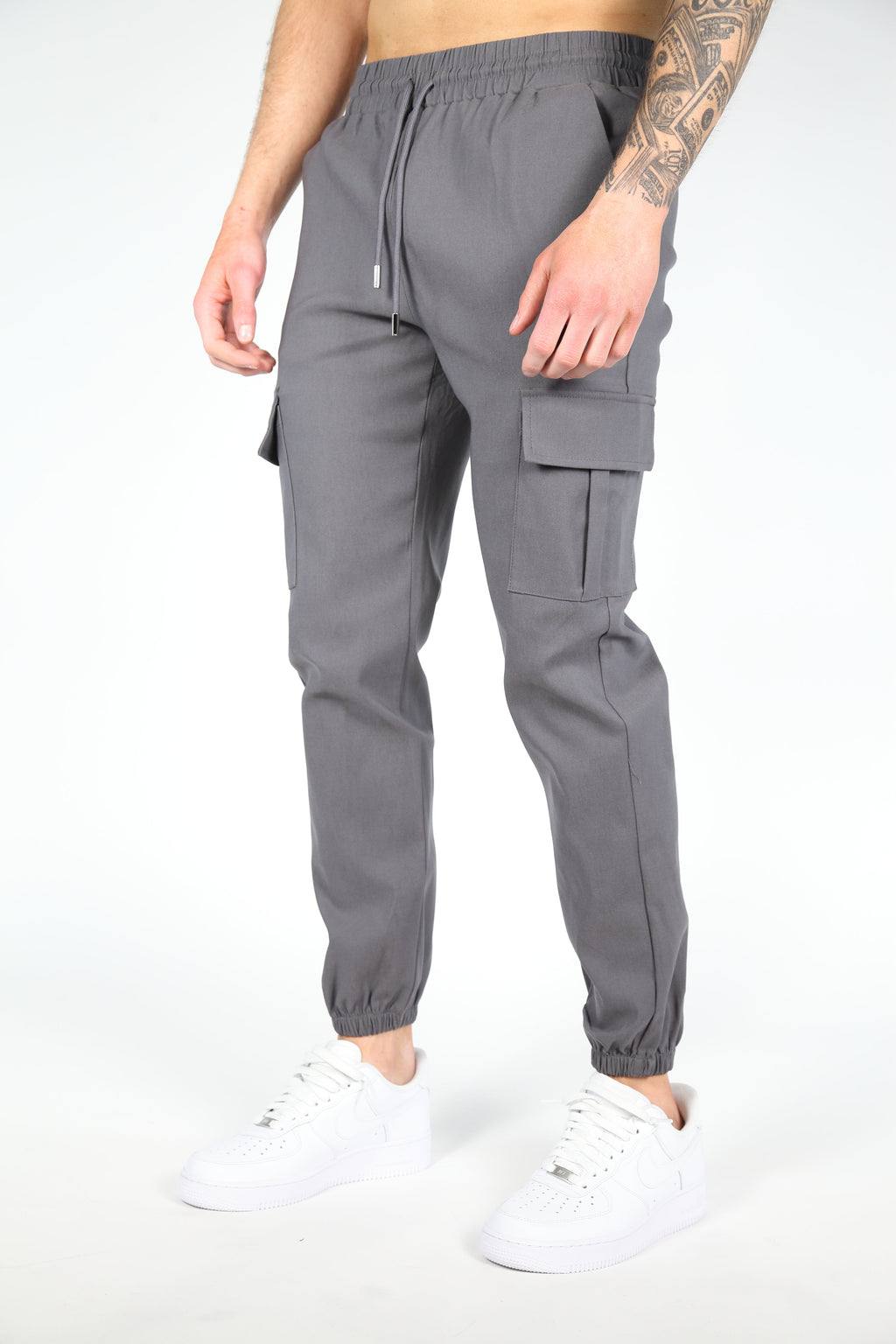 Pantaloni Cargo Valenci con Slim Fit e Comfort Stretch Grigio