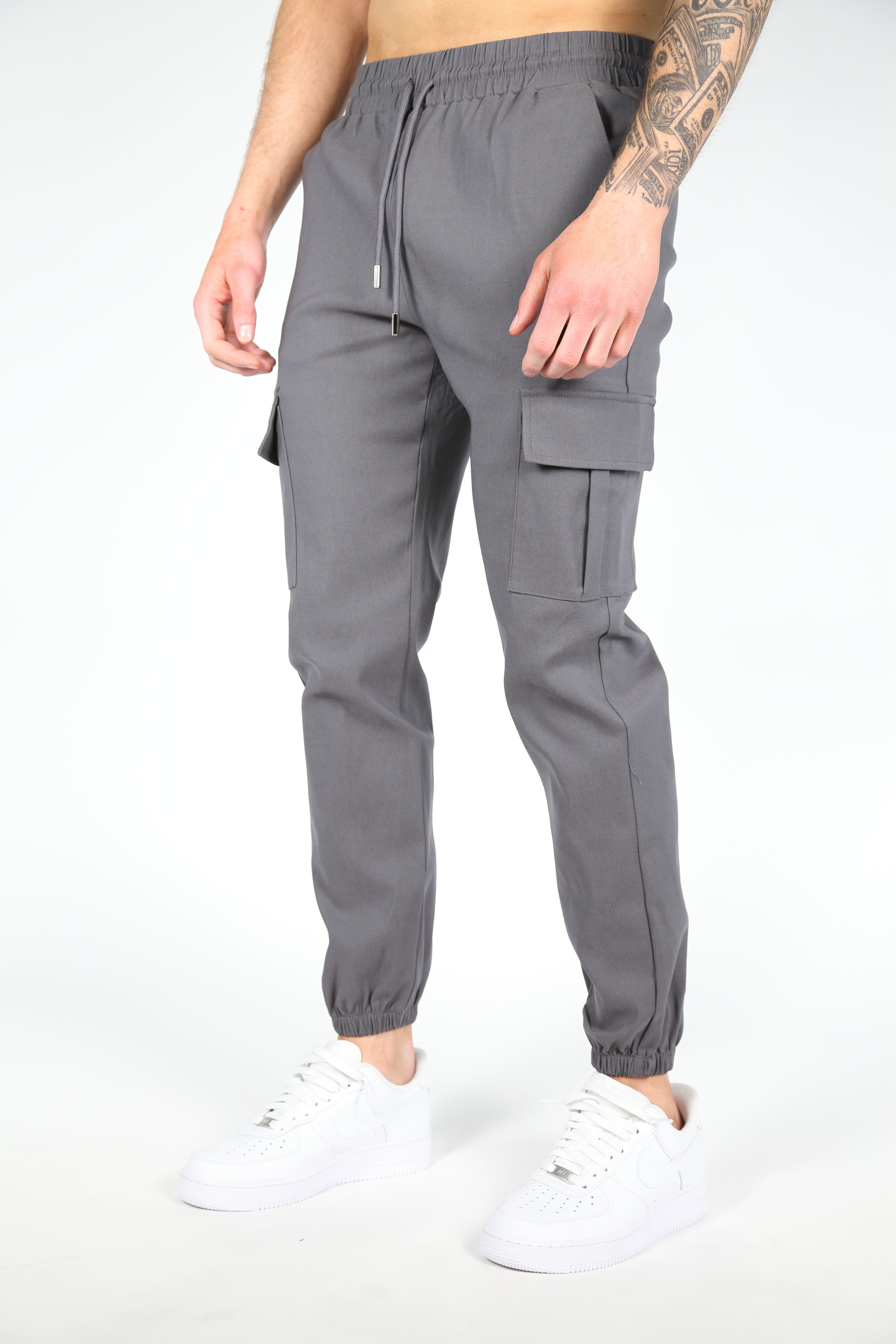 Pantaloni Cargo Valenci con Slim Fit e Comfort Stretch Grigio