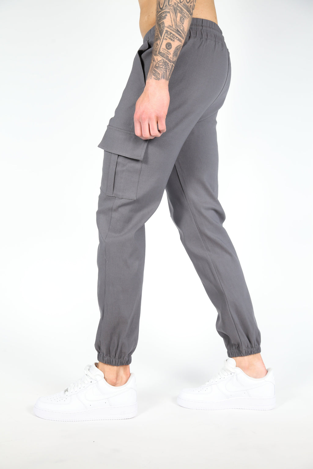 Pantaloni Cargo Valenci con Slim Fit e Comfort Stretch Grigio
