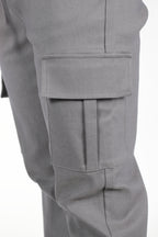 Pantaloni Cargo Valenci con Slim Fit e Comfort Stretch Grigio