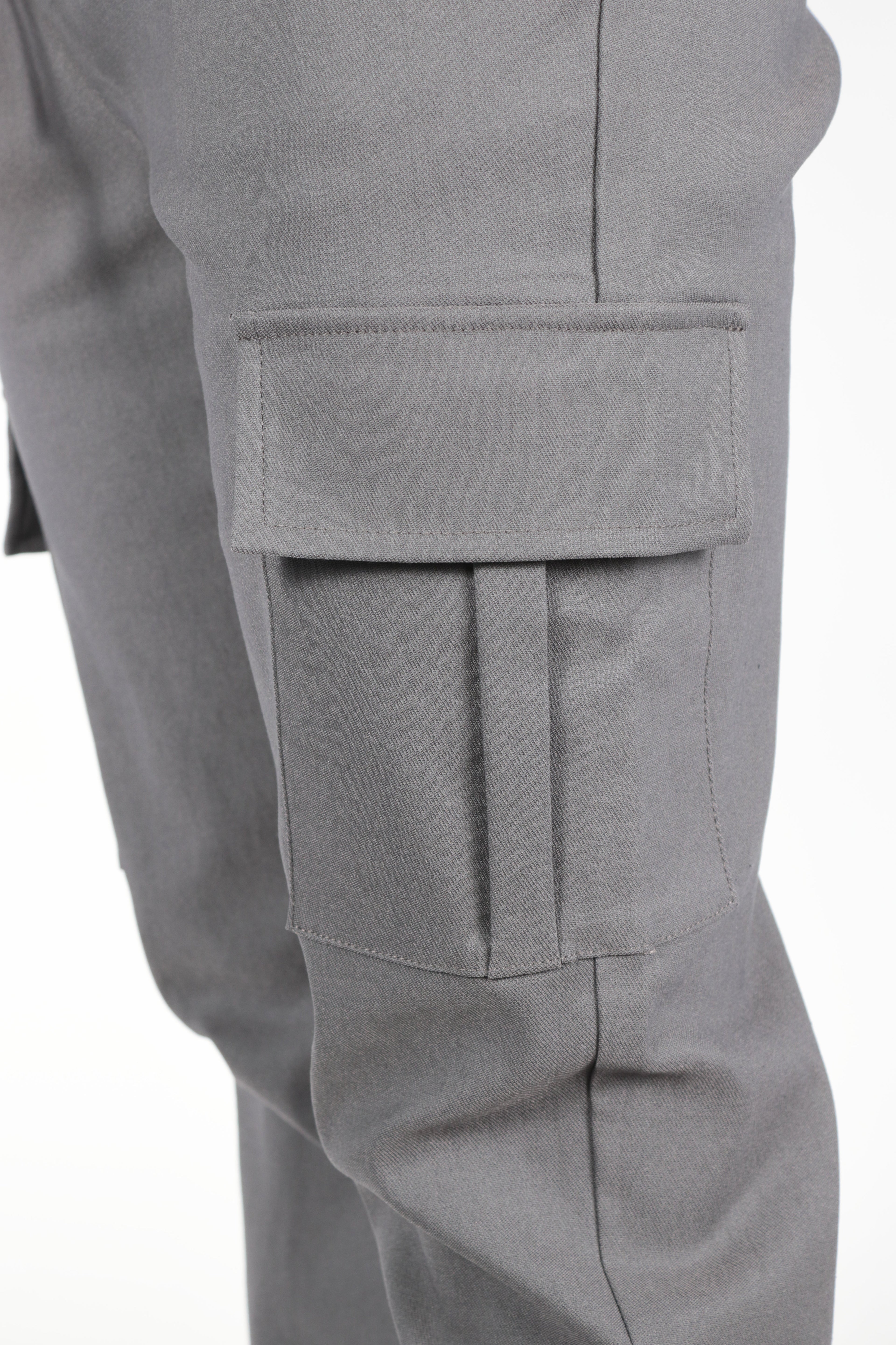 Pantaloni Cargo Valenci con Slim Fit e Comfort Stretch Grigio