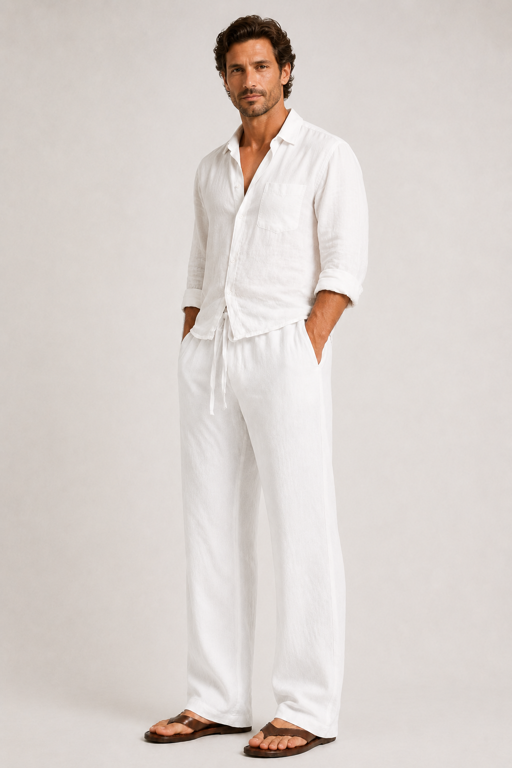Pantaloni in Lino e Cotone ANFINITE
