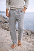 Pantaloni in Lino da Uomo con Coulisse
