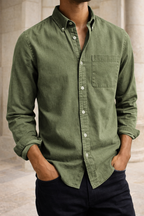 Camicia Casual da Uomo in Cotone con Bottoni