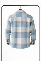 Overshirt Uomo a Quadri in Tessuto Caldo dal Taglio Casual