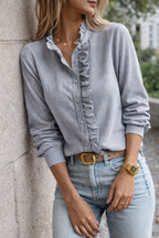 Blusa con Volant e Bottoni da Donna