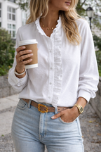 Blusa con Volant e Bottoni da Donna