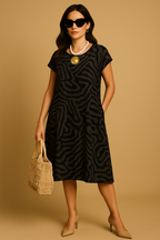 Abito Vintage – A-Linea Leggero con Maniche Femminili