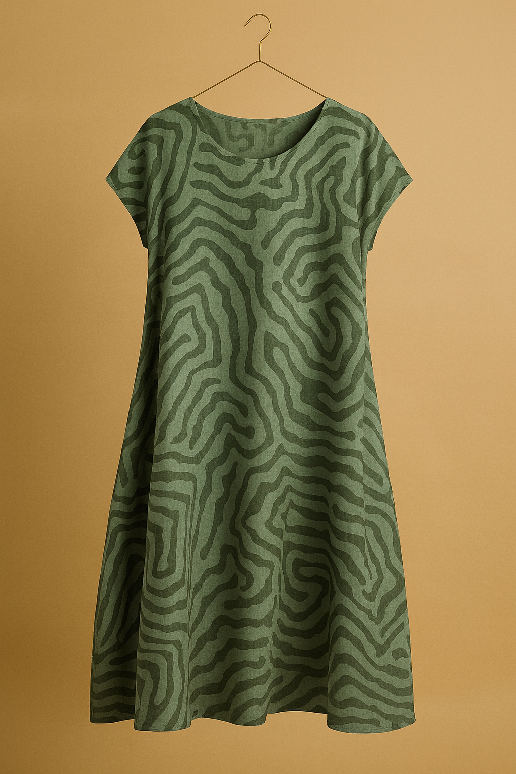 Vintage Kjole – Let A-Linje med Feminine Ærmer