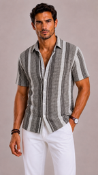 Camicia a Righe a Maniche Corte ANFINITE