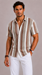 Camicia a Righe a Maniche Corte ANFINITE