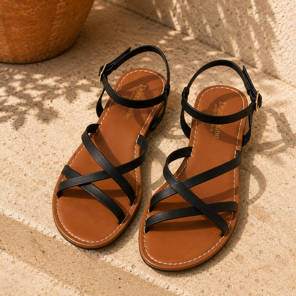 Sandali Minimalisti in Pelle con Cinturini da Donna