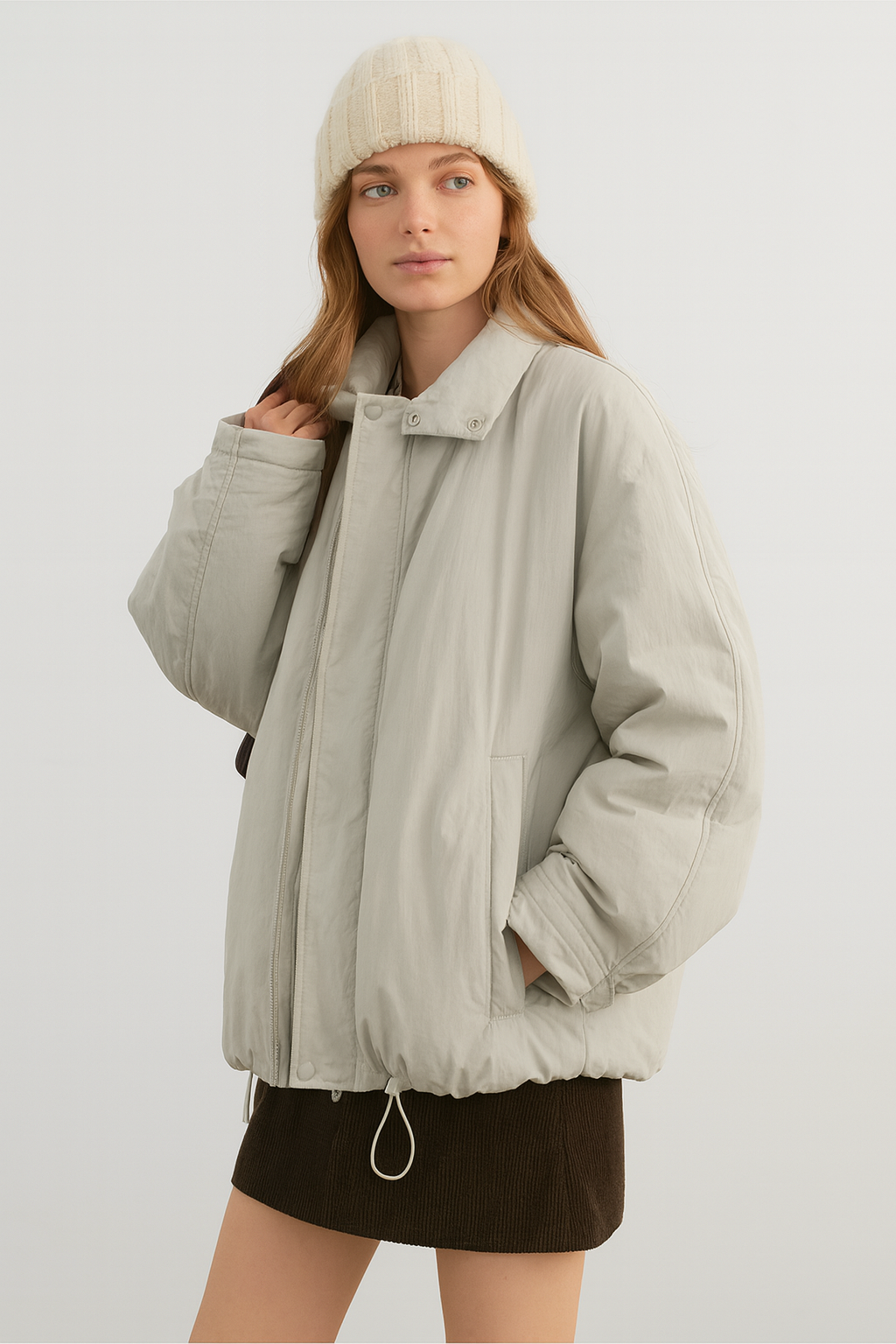 Giacca Donna Oversize con Collo Alto
