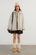 Giacca Donna Oversize con Collo Alto