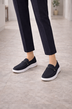 Mocassini Slip-On in Maglia da Donna con Fascia Decorativa