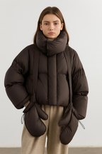 Piumino Donna Oversize con Imbottitura in Piuma