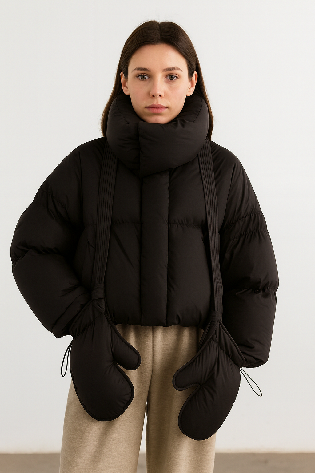 Piumino Donna Oversize con Imbottitura in Piuma