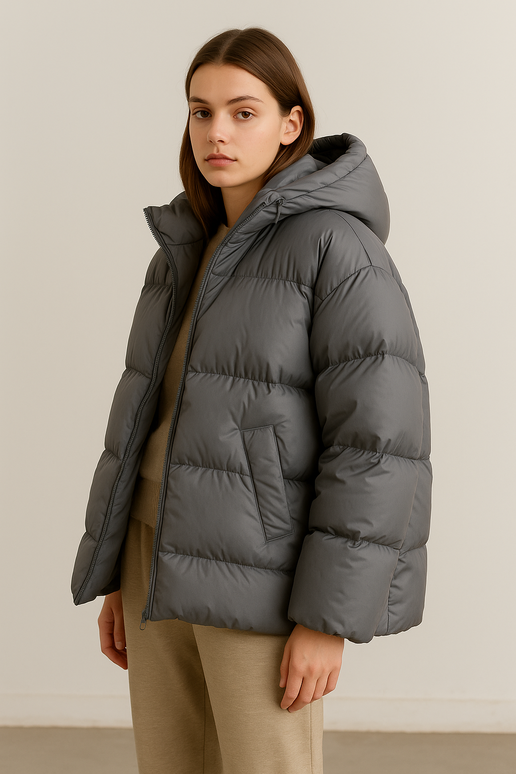 Piumino Donna Oversize con Cappuccio