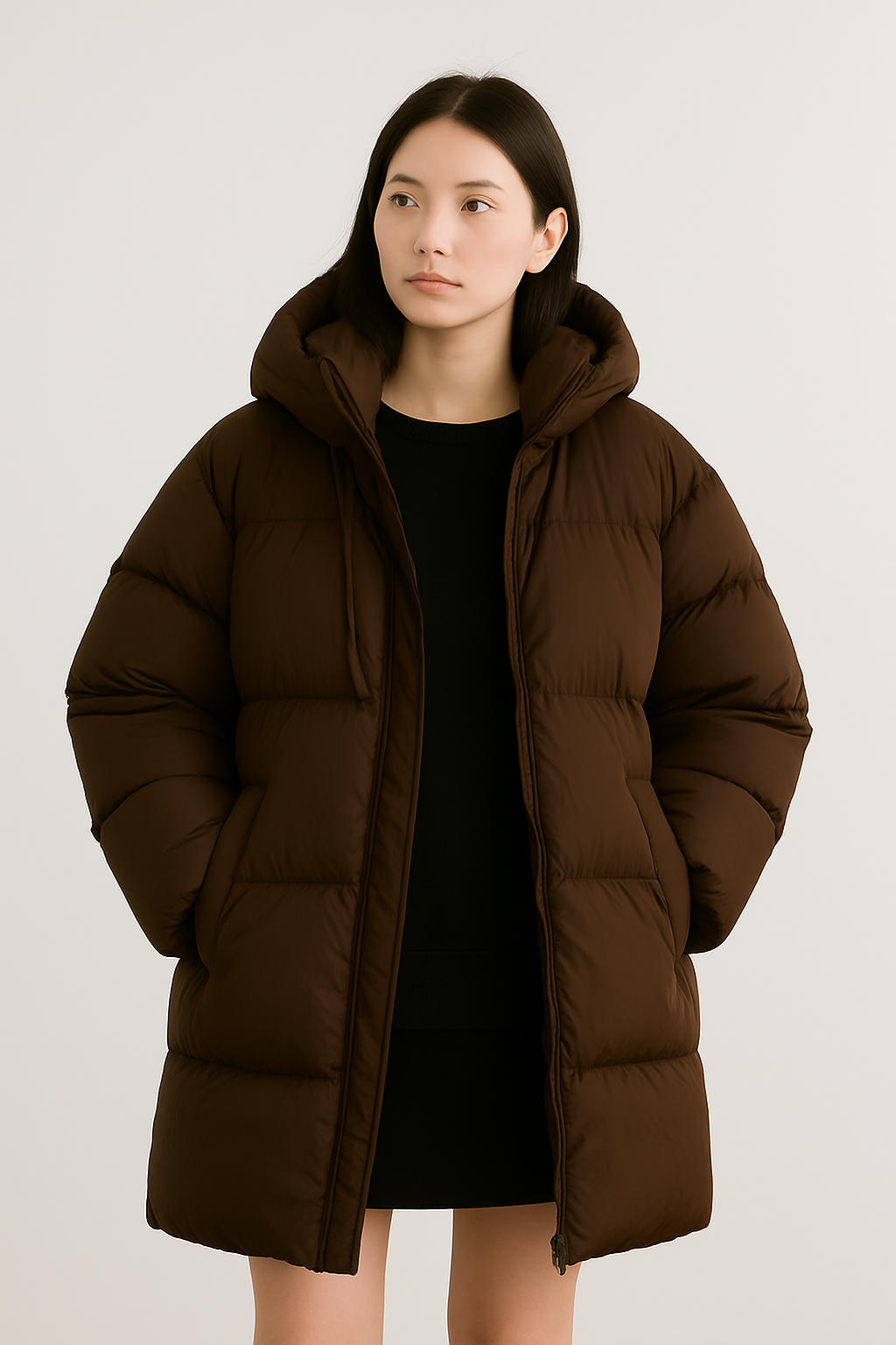 Piumino Donna Oversize con Cappuccio