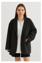 Naisten oversize-villasekoitetakki