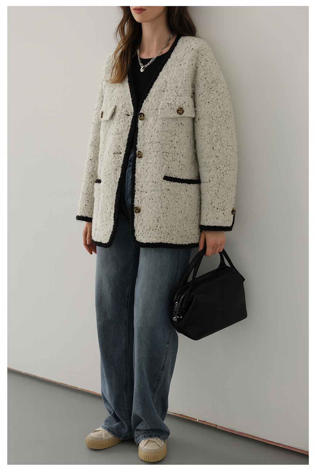 Chaqueta de mujer de punto 100% lana