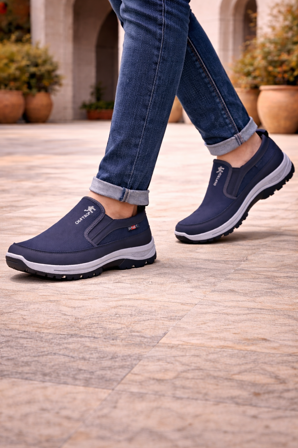 Scarpe Ortopediche Slip-On da Passeggio con Tomaia in Mesh