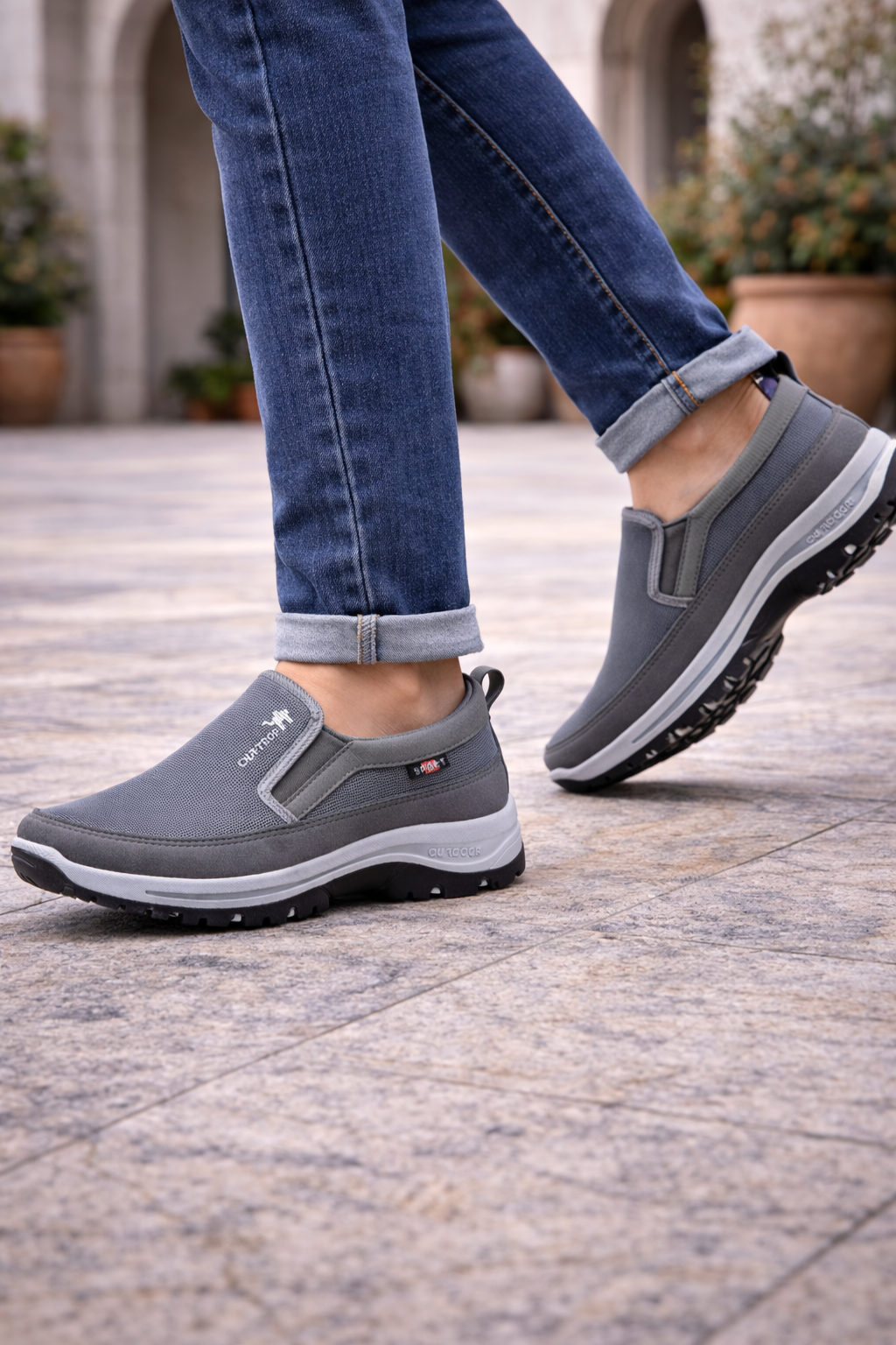 Scarpe Ortopediche Slip-On da Passeggio con Tomaia in Mesh