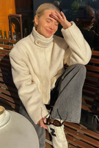 Giacca Corta Donna in Misto Lana Effetto Shearling