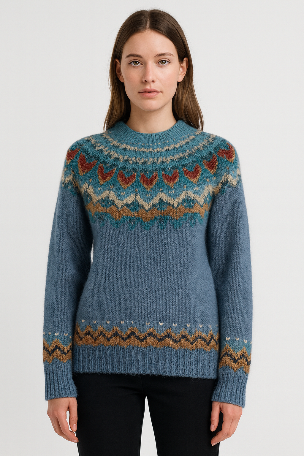 ANFINITE – Rundhalset Uldtrøje til Kvinder